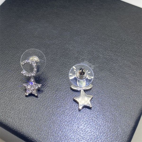 

luxury brand designer earings double letters stud earring geometric brand star diamond earrings women wedding party designer jewerlry access, Golden;silver