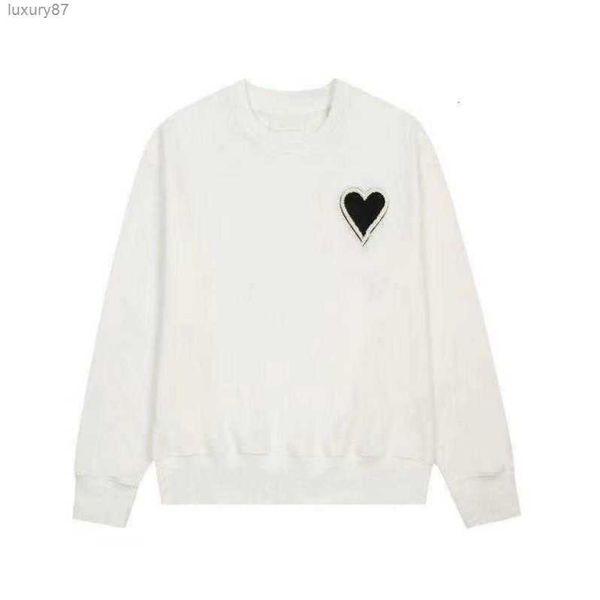 

hoodie male and female designers amis paris hooded highs quality sweater embroidered red love 2023ss spring round neck jumper couple sweatsh, Black