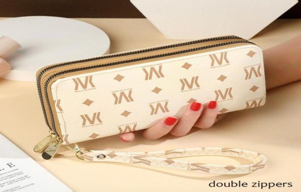 

new women wallets double zippers mobile phone clutch bag long casual wallet money bag card holder carteras female purse8297614, Red;black