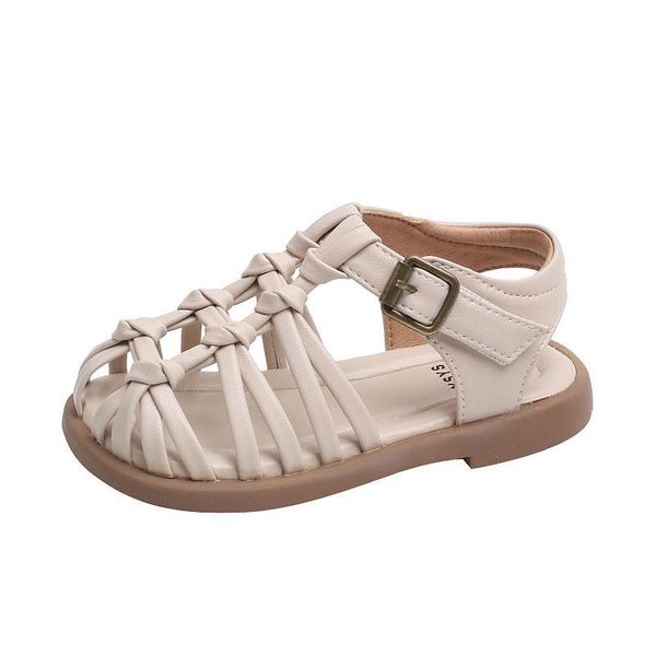 

sandals kids shoes toddler child girls summer hollow woven soft soled f12628, Black;red