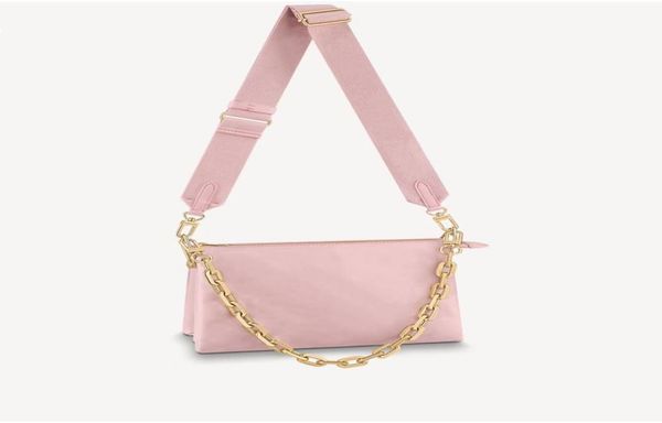 

spring summer coussin pm crossbody bag genuine lambskin leather embossed chain carry purse strap baguette m592767059494, Red;black