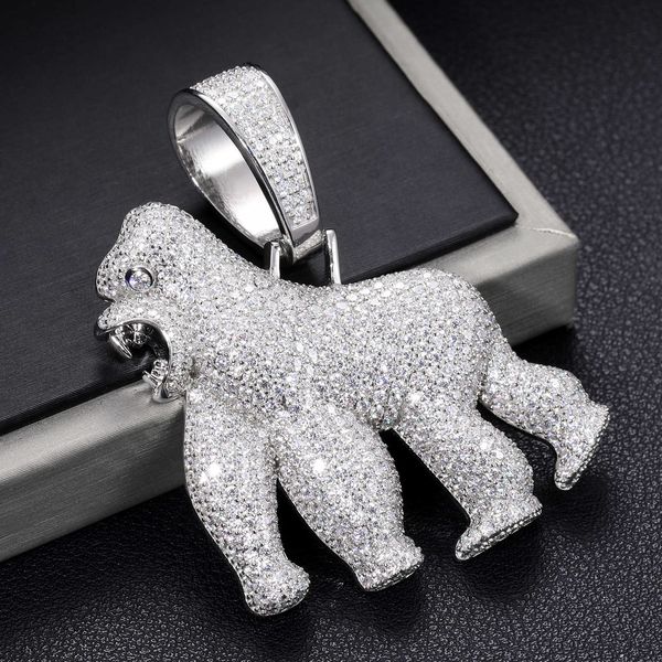 

necklace moissanite chain Full VVS Iced Out Gorilla Pendant Bling 925 Sterling Silver Pass Diamond Test Luxury Hiphop Jewelry For Men