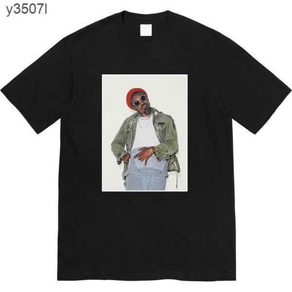 

22fw andre 3000 women men's t-shirts classic box benjamin figure printed summer short sleeve fashion casual breathable hip hop high str, White;black