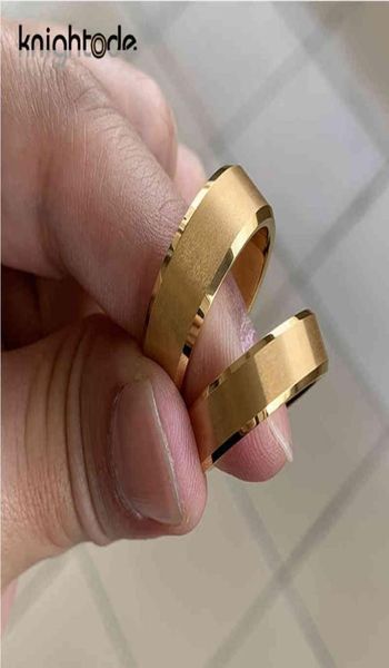 

gold tungsten carbide engagement rings for men women wedding bands matte finish beveled edges comfort1047423, Silver