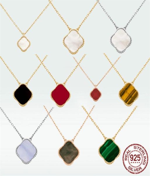 

luxury 4 four leaf clover designer pendant necklace clasic fashion 925 sterlling silver 18k gold jewelry bracelet stud earring set1987800