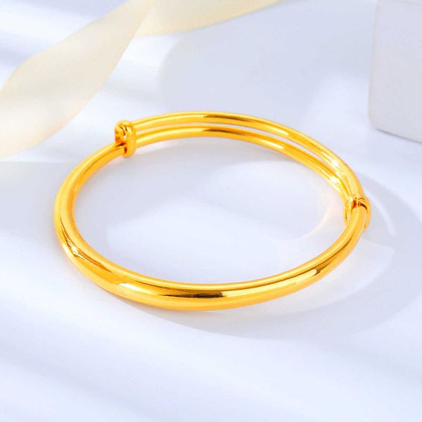 

brass gold-plated sky star push-pull dragon and phoenix bracelet imitation vietnamese sand golden face round belly female, Golden;silver