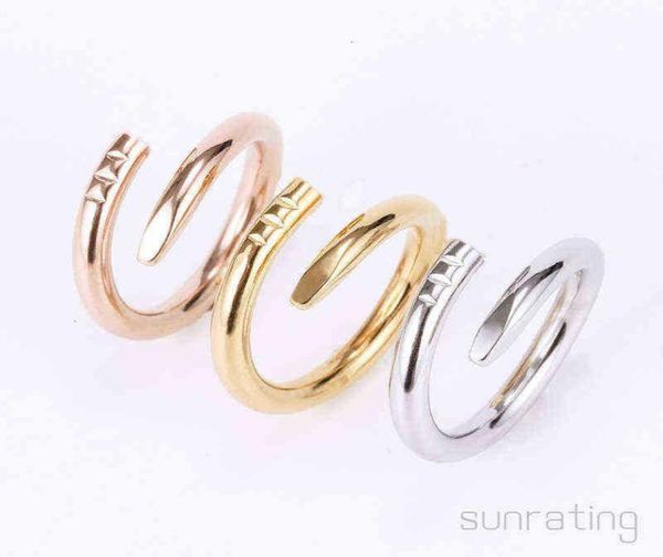 

band rings 2022 love rings womens jewelry titanium steel single nail ring european and american fashion street hip hop casual coup5574425, Silver