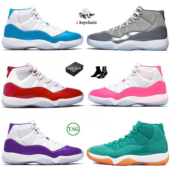 

2023 11s with box jumpman 11 mens basketball shoes cherry 11s women cool grey 11 pink white jade blue green orange dhgate j11 designer train