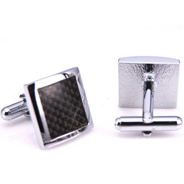 

cuff links c-man jewelry shirt men's brand black fiber classic cufflinks g220525, Silver