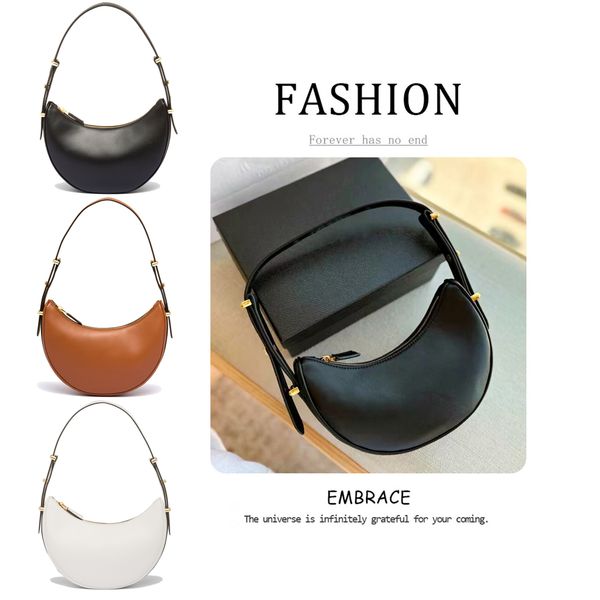 

womens genuine leather half moon shoulder bag designer underarm bag luxury purse and handbag mens croissant crossbody toiletry cosmetic enve