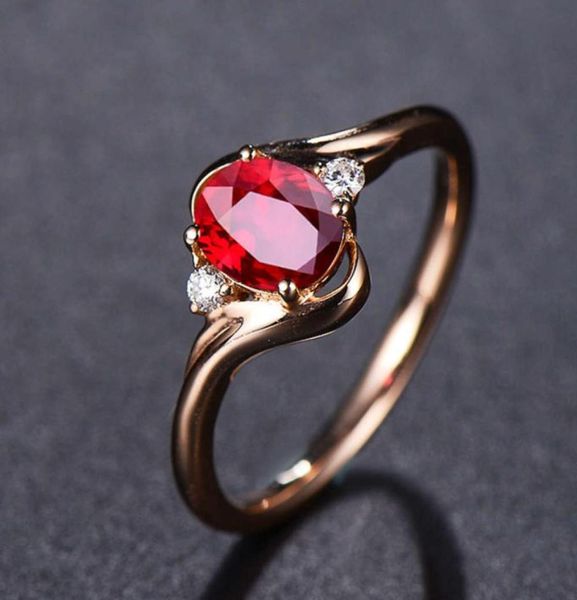 

hbp fashion shipai jewelry new luxury temperament rose gold oval pigeon blood zircon ring women039s accessories8119596, Silver