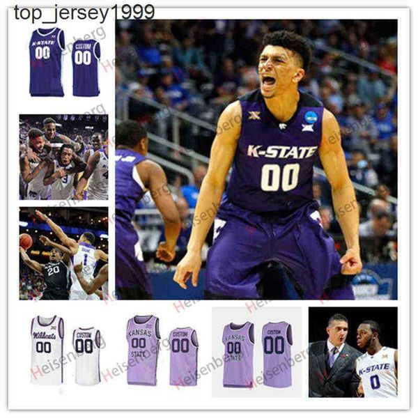 

new state custom college ncaa basketball kansas wears college wildcats basketball jersey 24 nijel pack0 mike mcguirl 5 dajuan gordon 11 anto, Black;red