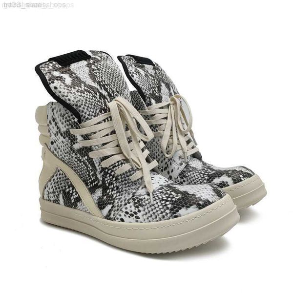 

men's rick casual shoes ro owens inverted triangle women's sneakers snakeskin warm boots for men, Black