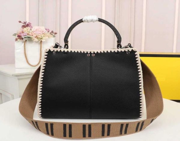 

high big tote crossbody handbag fashion grain calf leather bag women wide shoulder strap handbag ladies medium size handbag5523536