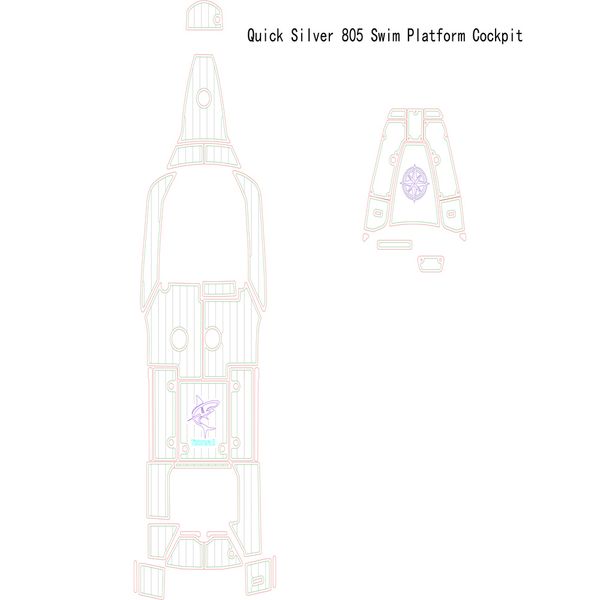 

quick silver 805 swim platform cockpit pad boat eva foam teak deck floor mat