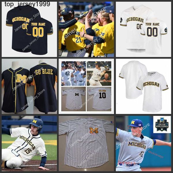 

ncaa michigan wolverines baseball jersey barry larkin alec rennard jim abbott don lund bill an erik bakich miles lewis jord brewer jimmy ker, Blue;black