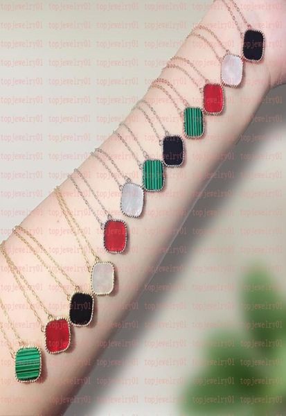 

classic pendant necklaces for women elegant 4four leaf clover locket necklace highly quality choker chains designer jewelry 18k p3992008, Black