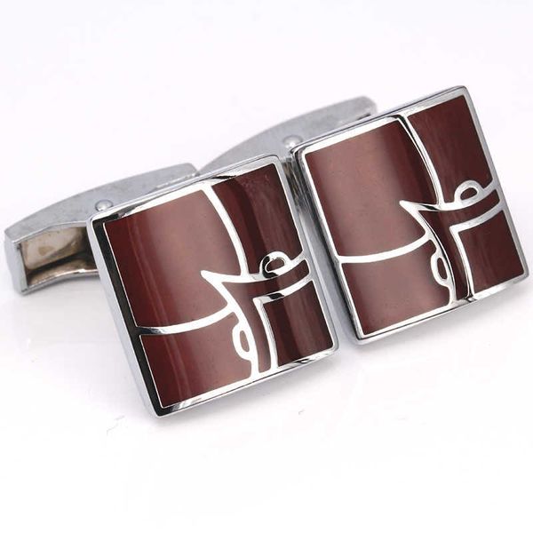 

cuff links fashion stainless steel wholesale men's perfect wedding dress exquisite square red fox cufflinks g220525, Silver