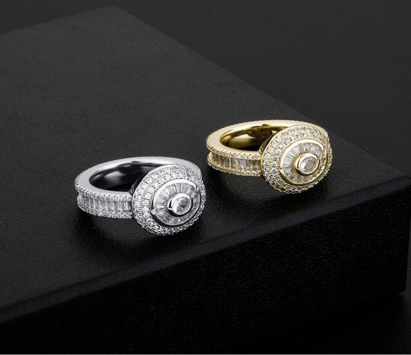 

iced baguette rings 14k white gold plated copper rings hip hop punk jewelry for men women party gift5364012, Silver