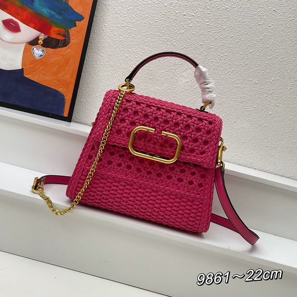 

tote bag luxury 7a designer bag hand knitting handbag leather handle wallet metal chain lock shoulder crossbody bag vintage women's han