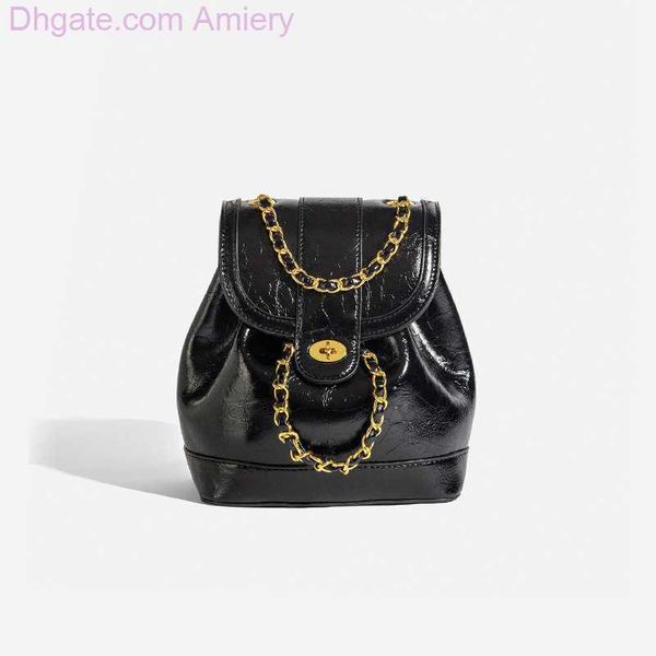 

2023 new outdoor shoulder bag women student lady korean small designer bags travel fitness chain pu leather mini backpack solid black handba