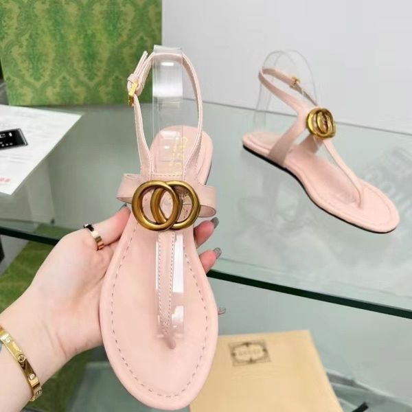 

marmont logo-embellished leather sandals designer sandals 2023 summer luxury g slides new flat sandals adjustable buckle clip foot flip-flop, Black