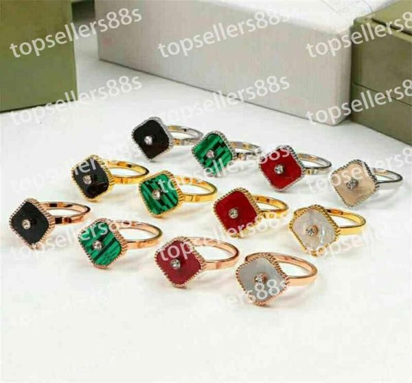 

fashion diamond designer band ring many colours clover shell jewelry 18k plated wedding rings for women party anniversary engageme5455702, Silver