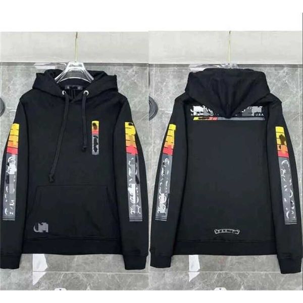 

hoodies sweatshirts mens luxury jackets designer zipper heart horseshoe cross print brand ch women chromes coat casual pullover loose sweate, Black