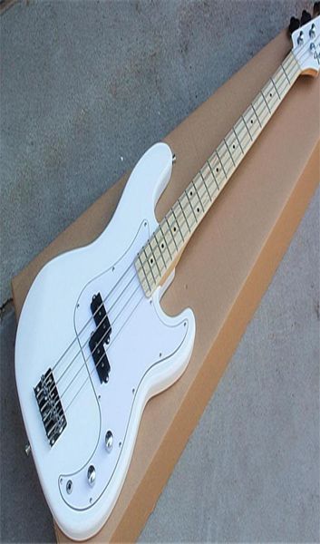 

whole custom white 4 strings electric bass guitar with white pickguardchrome hardwaresmaple fingerboardcan be customized1133869