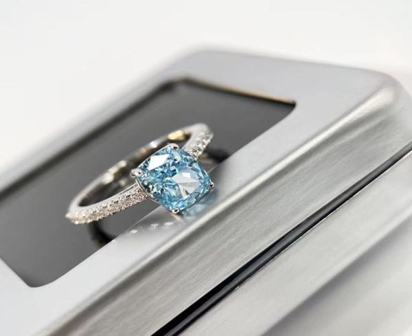 

g silver luxurious novo blue 15oct size large square diamond decorate charm ring jewelry christmas day gift ps64243284729, Golden;silver