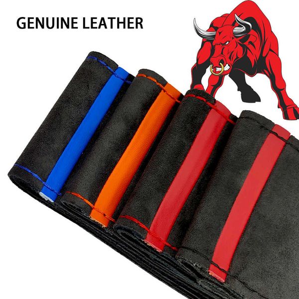 

diy braiding genuine leather breathable 38cm steering wheel cover automobile covers steering wheel for car interior accessories g230524 g230