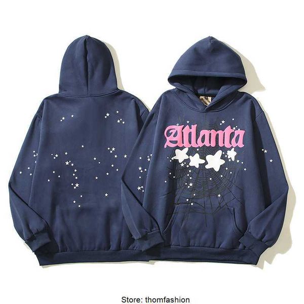 

sp5der 555555 spider web star letter hoodie men's and women's hooded sweatshirt men's and women's same style batch, Black