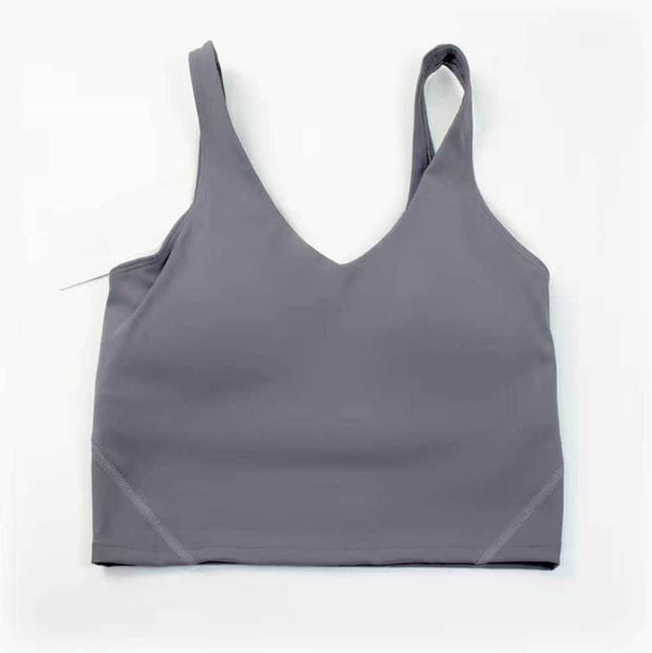 

designer womens yoga outfit lulu fitness bra butter soft women sport tank gym crop vest beauty back shockproof with removable chest casual s, Black;white