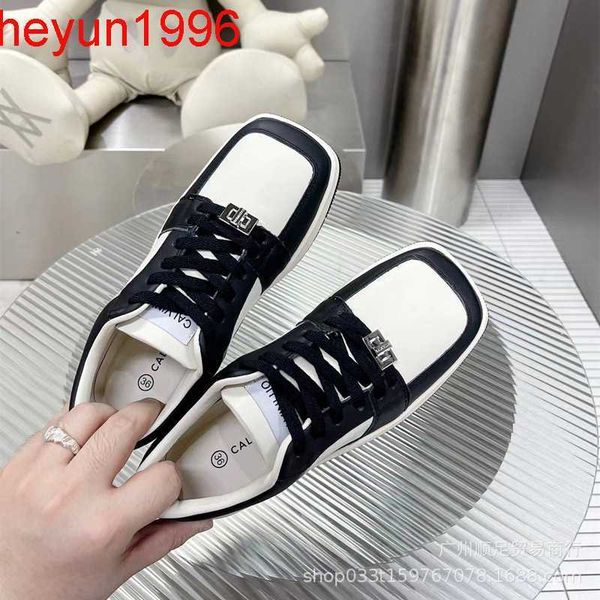 

yu yan xie keyin star's same lace up square toe low sneakers thick soled casual board women's sports shoes67