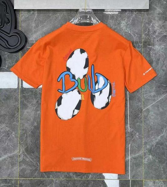 

2023classics mens ch t shirts heart brand crew neck chromes short sleeves tees t-shirts casual horseshoe sanskrit cross print chromees hear, White;black