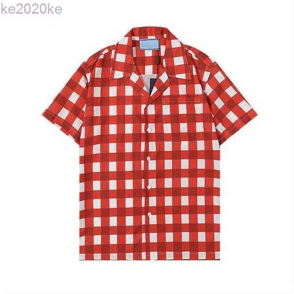 

22ss summer designer men's hawaii short-sleeved silk bowling shirt casual shirts vintage lines of this luxury short sleeve dress yxk3 q, White;black