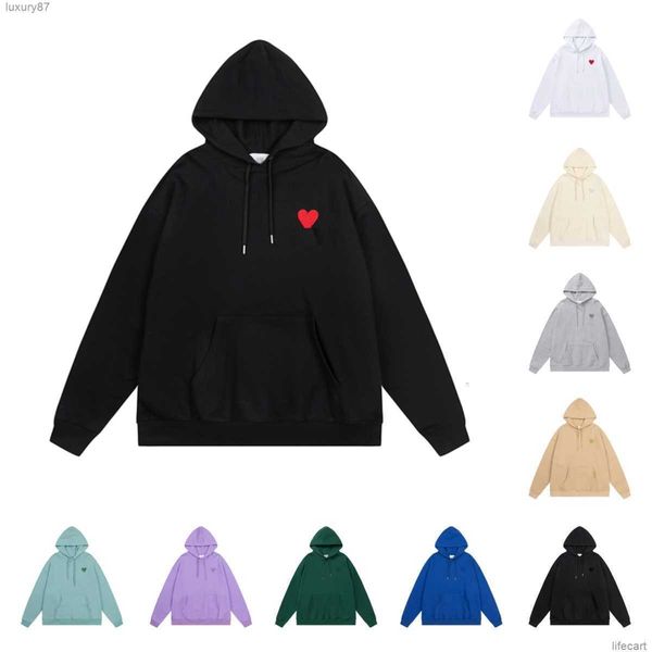 

designers amis paris hoodie man woman sweaters amies de coeur embroidered a heart pattern fashion long sleeve iz1k, Black