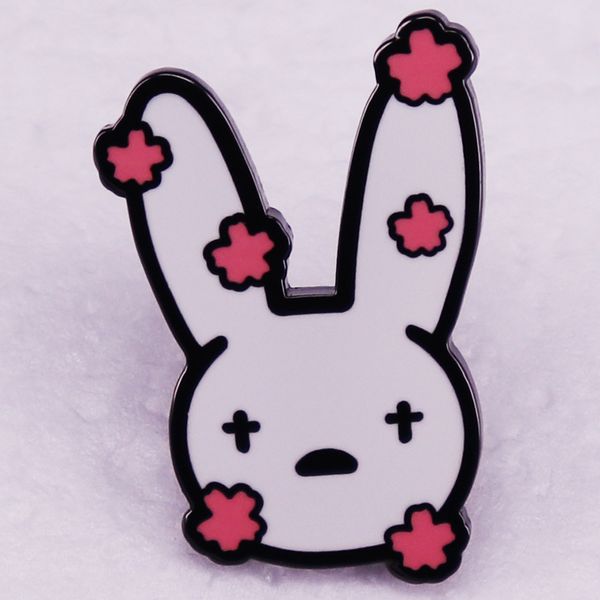 

bad bunny pink brooch cute anime movies games hard enamel pins collect metal cartoon brooch backpack hat bag collar lapel badges, Blue