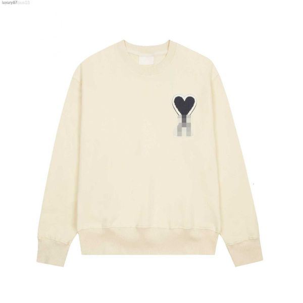 

hoodie male and female designers amis paris hooded highs quality sweater embroidered red love winter round neck jumper couple sweatshirts yi, Black