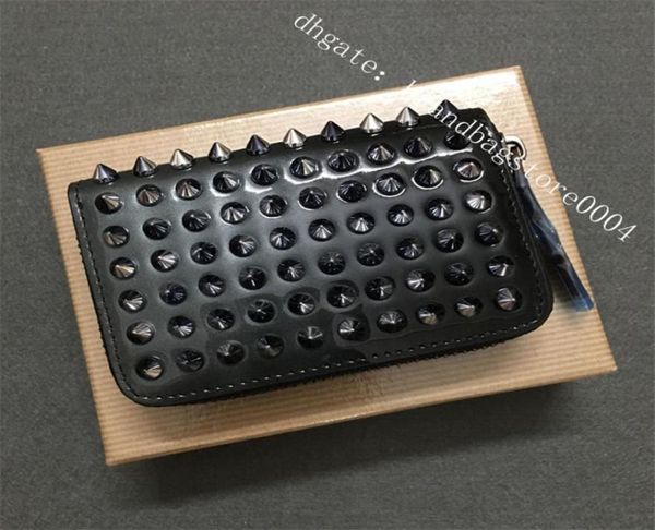 

whole purses fashion patent leather men and women coin purse classic daily zipper short wallet rivet red shoes trend leisure b4889858, Red;black