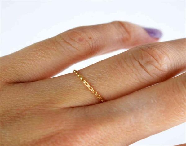 

14k gold filled chain rings knuckle ring minimalism gold jewelry anillos mujer bague femme boho aneis ring for women8241277, Silver