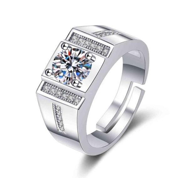 

classic 925 sterling sier created diamond wedding square ring for man4264836