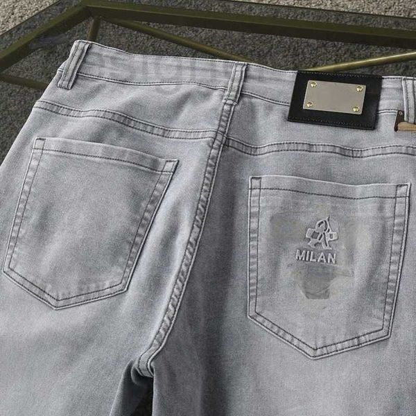 

designer mens jeans summer men shorts designer casual pants luxury metal print washed trendy straight zipper access control business loose t, Blue