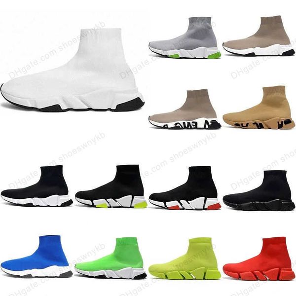 

men's and women's sock shoes platform speed trainertriple black white blue beige classic with lace jogging walking casual outdoor
