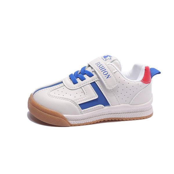 

athletic kids shoes trainers basketball footwear children breathable spring autumn boys leather fashion splicing girls skate f15035, Black