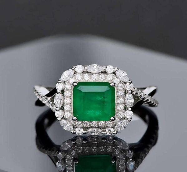 

hbp fashion shipai jewelry 2021 new 925 sterling silver and emerald diamond ring8755197