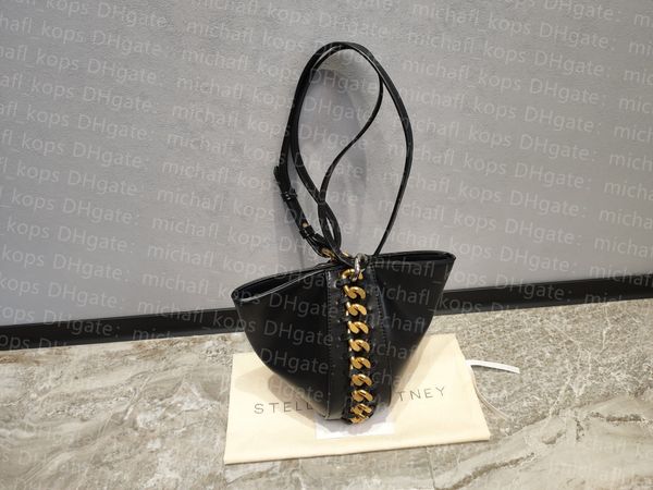 

stella mccartney women's shoulder bag model 213 folding open large capacity chain design drawstring adjustable shoulder strap triangle