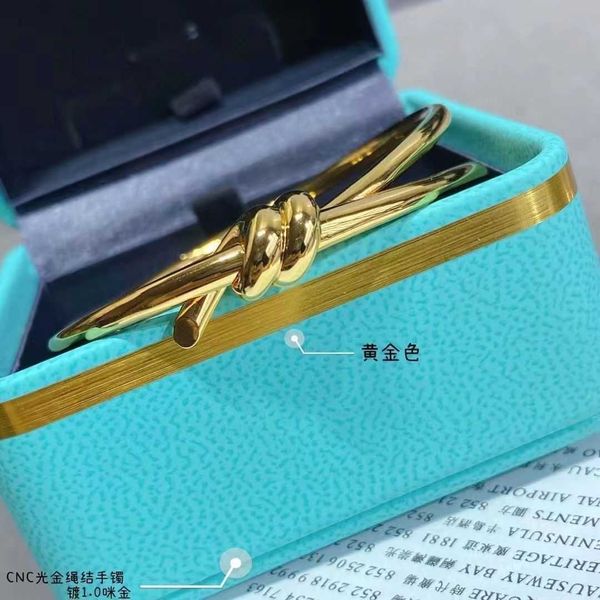 

factory designer t bangle t home knot bracelet knot 925 silver rose gold t family bracelet valley ailing same style rh7z, Black