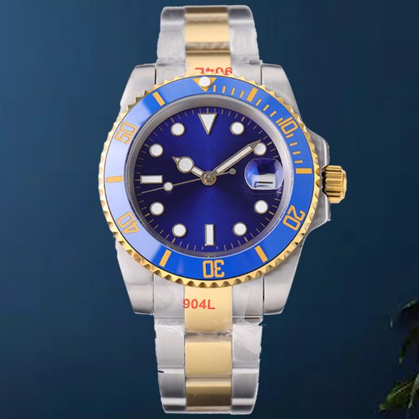 

mens watches sapphire tape box 40mm wristwatch blue black ceramic bezel stainless steel round dial watch automatic movement optional waterpr, Slivery;brown