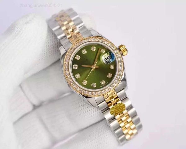 

automatic aaa+ mechanical watch high-end quality 26mm fashion gold ladies dress diamond sapphire bezel datejust watches women watches stainl, Slivery;golden
